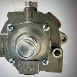 Streamline propane regulator, top view with TEST, OUTLET, VAC and INLET ports
